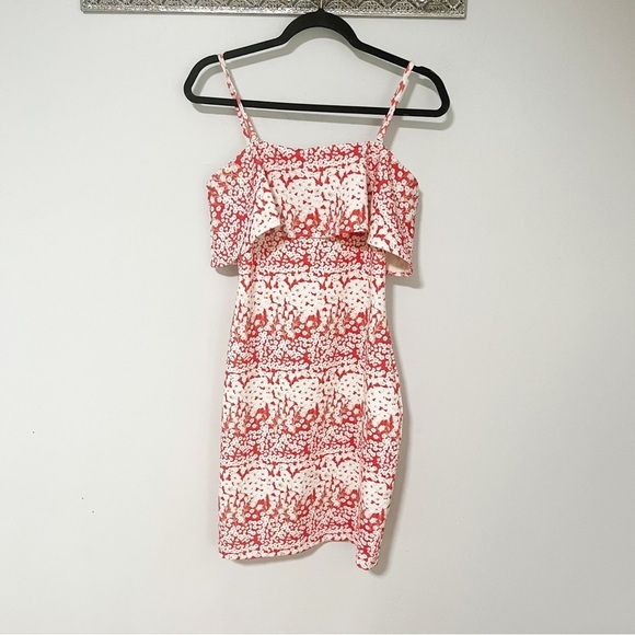 Guess Red and White Pattern Print Cocktail Dress Size 6 - Picture 1 of 5